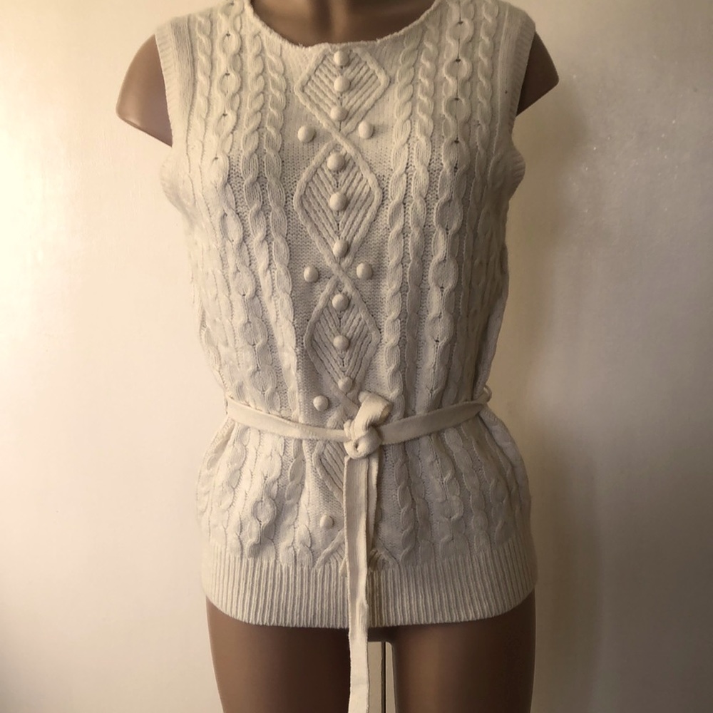 GEOGE ME  by Mark Eisen cable Knitted women’s Sweater Vest size 12/14”. ( XL”)